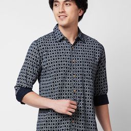 SPYKAR Geometric Printed Cotton Casual Shirt-image-64