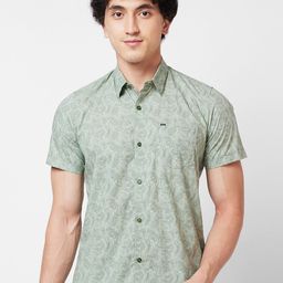 SPYKAR Abstract Printed Cotton Opaque Casual Shirt-image-28