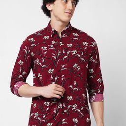 SPYKAR  Floral Opaque Printed Cotton Spread Collar Opaque Casual Shirt-picture-26