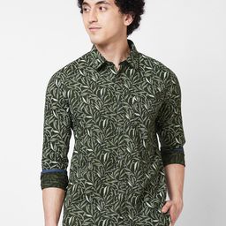 SPYKAR Floral Printed Long Sleeves Cotton Casual Shirt-picture-5