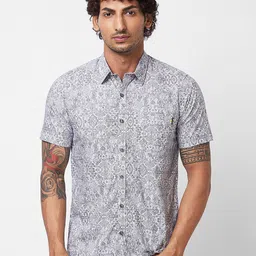 SPYKAR Abstract Printed Cotton Opaque Casual Shirt-image-54