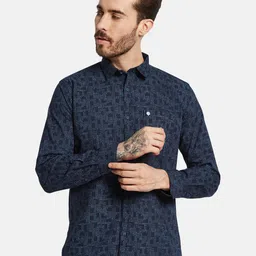 METTLE Men Cotton Opaque Abstract Printed Casual Shirt-image-9