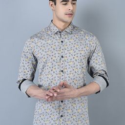 CANOE Smart Floral Printed Pure Cotton Casual Shirt-image-50