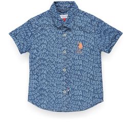 U.S. Polo Assn. Kids Boys Typography Printed Classic Cotton Opaque Chambray Shirt-image-44