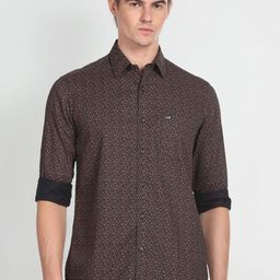 Arrow Sport Floral Printed Regular Fit Spread Collar Opaque Cotton Casual Shirt-picture-26