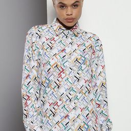Tommy Hilfiger Relaxed Geometric Printed Spread Collar Long Sleeves Casual Shirt-picture-49