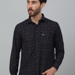 Cantabil Men Comfort Floral Opaque Printed Casual Shirt-image-32