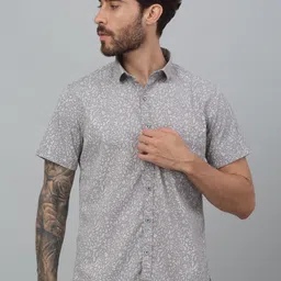 Cantabil Men Comfort Floral Opaque Printed Casual Shirt-image-17