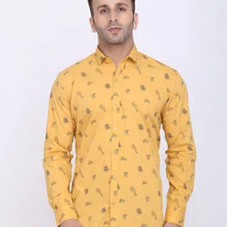 HANUMNTRA Comfort Abstract Printed Spread Collar Regular Fit Polycotton Casual Shirt-image-95