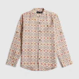 CAVIO Boys Standard Opaque Ethnic Motifs Printed Cotton Casual Shirt-picture-31