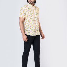 Kartikeya Jaipur Standard Floral Opaque Printed Cotton Casual Shirt-image-7