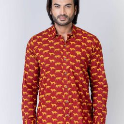 Kartikeya Jaipur Standard Animal Printed Opaque Printed Cotton Casual Shirt-image-67