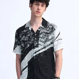 Flying Machine Men Cuban Collar Colourblocked Casual Shirt-picture-28