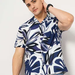 Celio Classic Floral Printed Cotton Casual Shirt-image-5