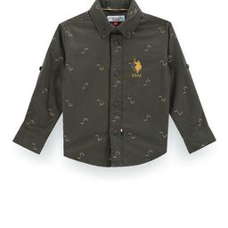 U.S. Polo Assn. Kids Boys Classic Conversational Printed Pure Cotton Casual Shirt-image-79