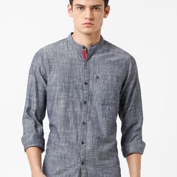 WROGN Men Grey Slim Fit Pure Cotton Casual Shirt-image-52