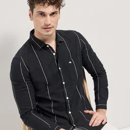 THE BEAR HOUSE Men Slim Fit Opaque Striped Casual Shirt-image-92