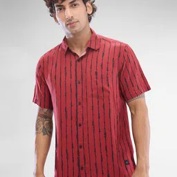 SPYKAR Men Slim Fit Opaque Striped Spread Collar Casual Shirt-image-86