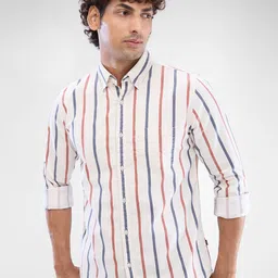 SPYKAR Men Slim Fit Opaque Striped Casual Shirt-picture-27