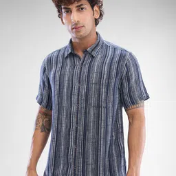 SPYKAR Men Slim Fit Opaque Striped Casual Shirt-image-85