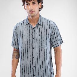 SPYKAR Men Slim Fit Opaque Striped Spread Collar Casual Shirt-image-89