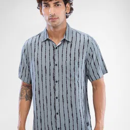 SPYKAR Men Striped Spread Collar Slim Fit Casual Shirt-image-21
