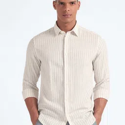 Flying Machine Slim Fit Vertical Striped Casual Shirt-image-24