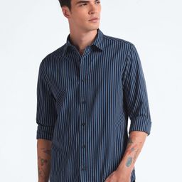 Flying Machine Slim Fit Striped Pure Cotton Casual Shirt-picture-40