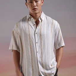WROGN Vertical Stripes Spread Collar Casual Shirt-image-86