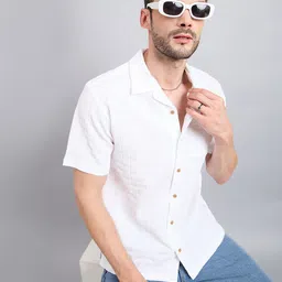 Style Quotient Striped Spread Collar Short Sleeves Casual Shirt-image-8