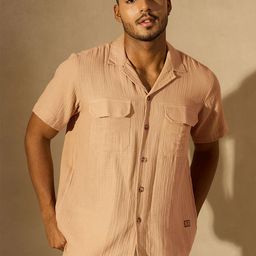 DENNISON Men Self Design Cuban Collar Long Slevees Casual Shirt-image-16
