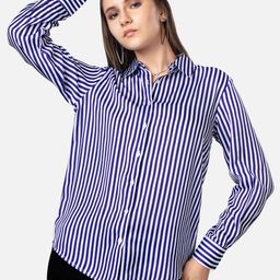 NEOFAA Nautical Vertical Striped Spread Collar Casual Shirt-31