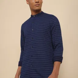 Allen Solly Striped Cotton Mandarin Collar Long Sleeves Casual Shirt-image-40