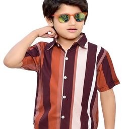 BAESD Boys Comfort Vertical Stripes Spread Collar Cotton Casual Shirt-image-15