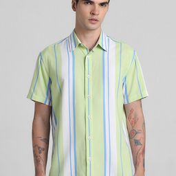 Jack & Jones Stripes Spread Collar Regular Fit Casual Shirt-image-49