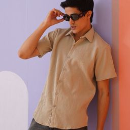 Indian Needle Men Classic Spread Collar Textured Casual Shirt-image-52