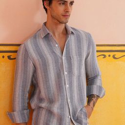 Indian Needle Men Classic Fit Spread Collar Textured Cotton Casual Shirt-picture-36