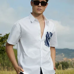 Campus Sutra Men Relaxed Fit Spread Collar Solid Casual Shirt-picture-8