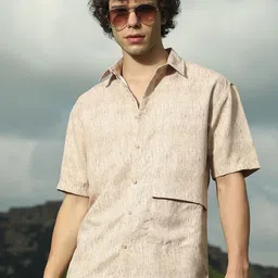 Campus Sutra Men Relaxed Fit Spread Collar Textured Casual Shirt-image-97
