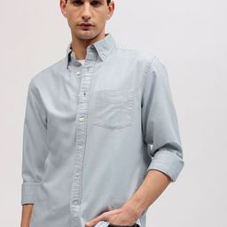 GANT Solid Button Down Regular Fit Shirt-image-14