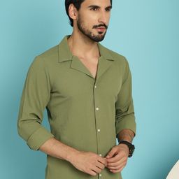 Indian Needle Lapel Collar Long Sleeves Classic Opaque Wrinkle Free Casual Shirt-image-44