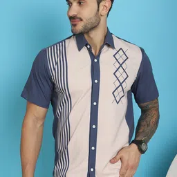 Indian Needle Classic Geometric Printed Cotton Casual Shirt-image-38