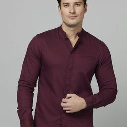 Celio Mandarin Collar Cotton Classic Regular Fit Shirt-image-52