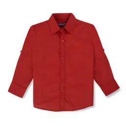 Gini and Jony Boys Spread Collar Cotton Classic Regular Fit Casual Shirt-image-14