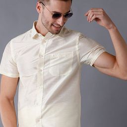 Khoday Williams Spread Collar Classic Casual Poly Silk Shirt-image-61