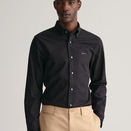 GANT Solid Button Down Slim Fit Shirt-image-56