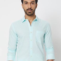 Mufti Spread Collar Slim Fit Cotton Shirt-picture-44