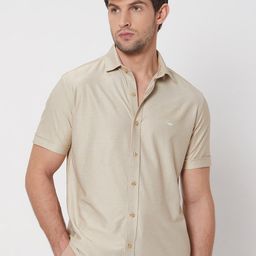 Mufti Slim Fit Spread Collar Cotton Casual Shirt-picture-33