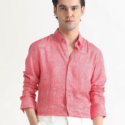 RARE RABBIT Men Orlean Abstract Printed Slim Fit Shirt-image-60