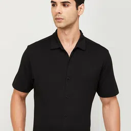 CODE by Lifestyle Spread Collar Short Sleeves Slim Fit Casual Shirt-image-33